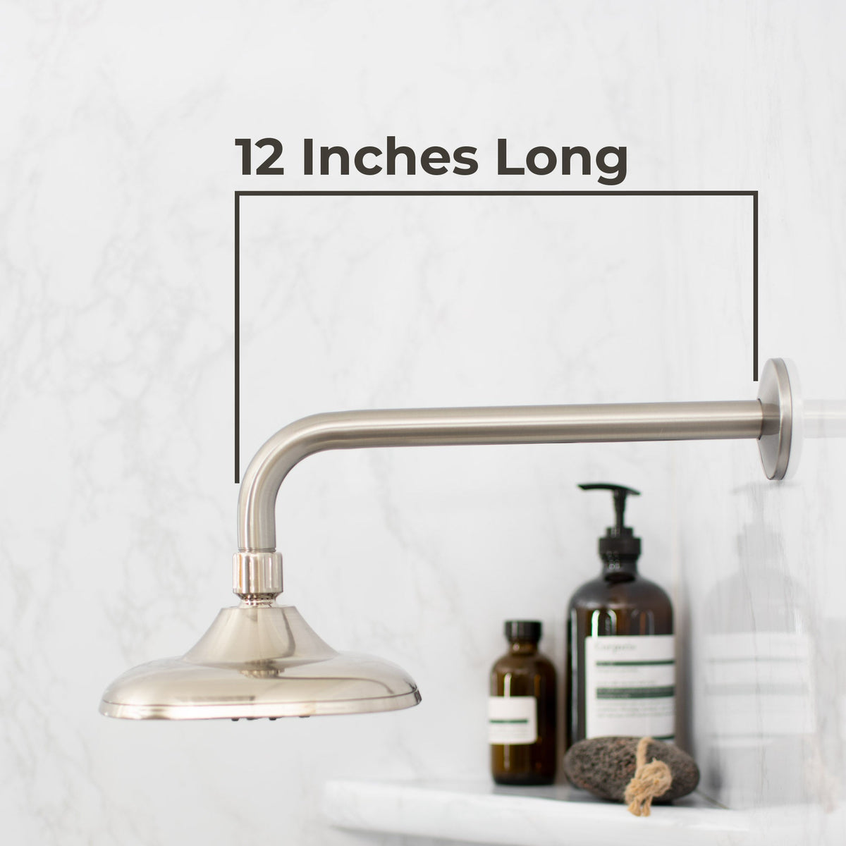 12 in. L-Shaped Shower Head Extension Arm (Brushed Nickel Finish) - view 2