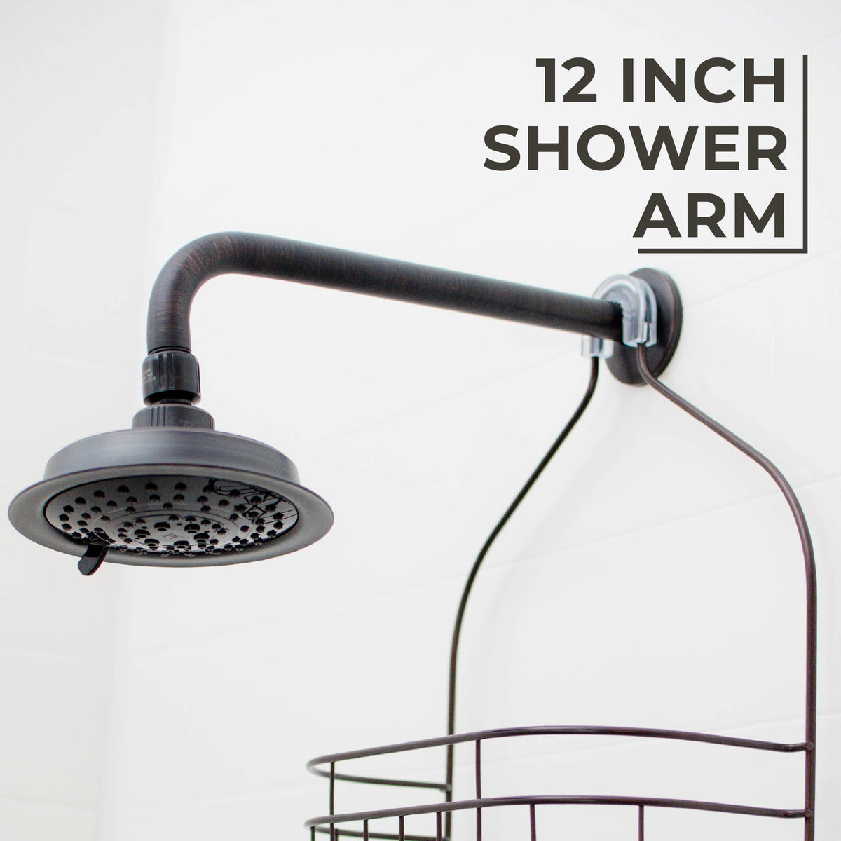 12 in. L-Shaped Shower Head Extension Arm (Oil-Rubbed Bronze Finish) - view 6