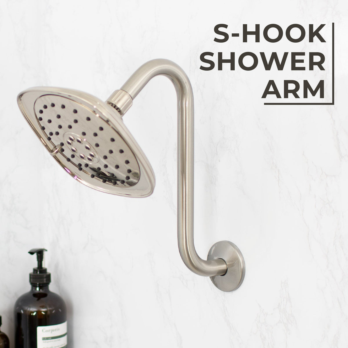10.5 in. S-Shaped Stainless Steel Shower Head Extension Arm (Brushed Nickel Finish) - view 8