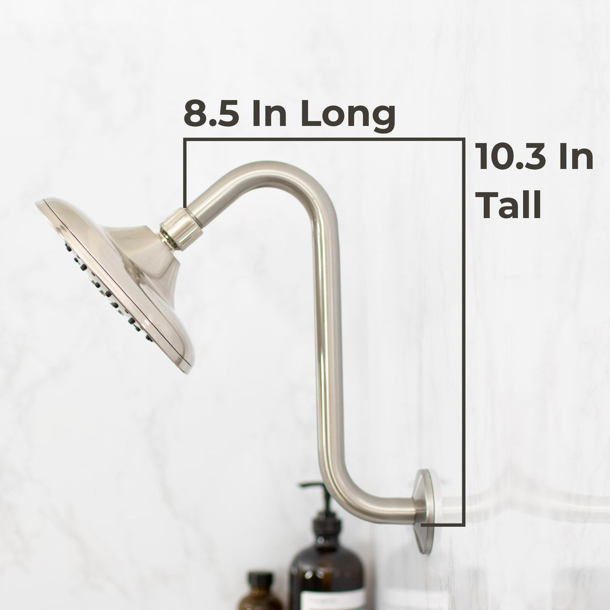 10.5 in. S-Shaped Stainless Steel Shower Head Extension Arm (Brushed Nickel Finish) - view 2