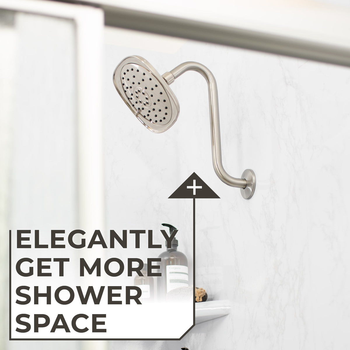 10.5 in. S-Shaped Stainless Steel Shower Head Extension Arm (Brushed Nickel Finish) - view 5