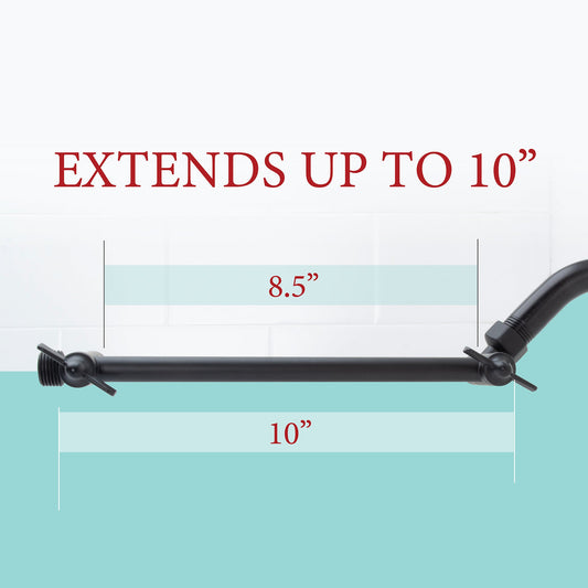 10 in. Solid Brass Shower Head Extension Arm (Black Finish) - view 2