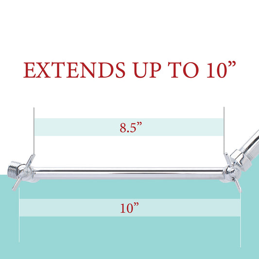 10 in. Solid Brass Shower Head Extension Arm (Chrome Finish) - view 2