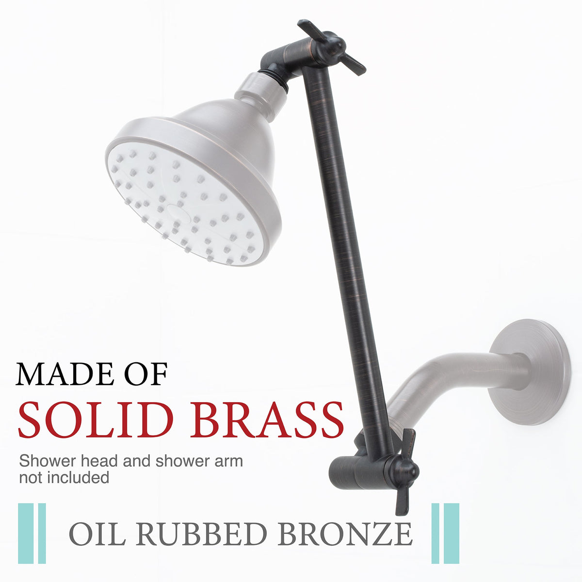 10 in. Solid Brass Shower Head Extension Arm (Oil-Rubbed Bronze Finish) - view 4