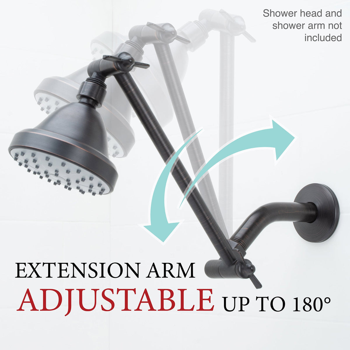 10 in. Solid Brass Shower Head Extension Arm (Oil-Rubbed Bronze Finish) - view 7