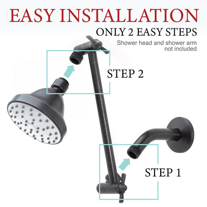 10 in. Solid Brass Shower Head Extension Arm (Oil-Rubbed Bronze Finish) - view 3