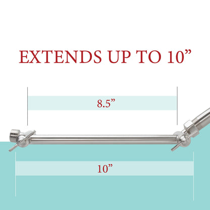 10 in. Solid Brass Shower Head Extension Arm (Stainless Steel Finish) - view 2