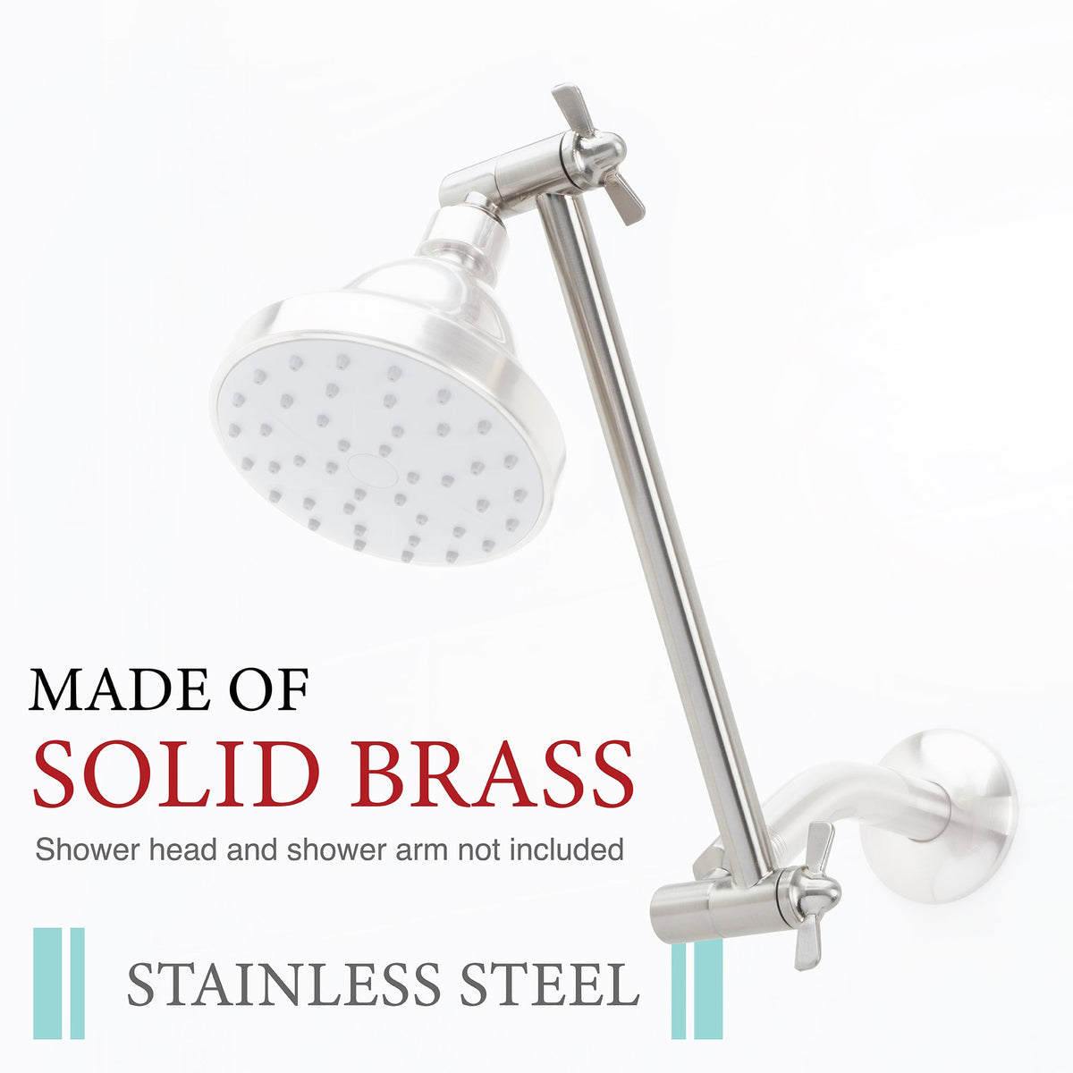 10 in. Solid Brass Shower Head Extension Arm (Stainless Steel Finish) - view 4