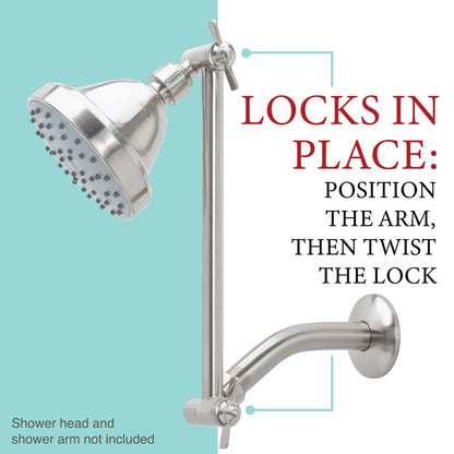 10 in. Solid Brass Shower Head Extension Arm (Stainless Steel Finish) - view 8