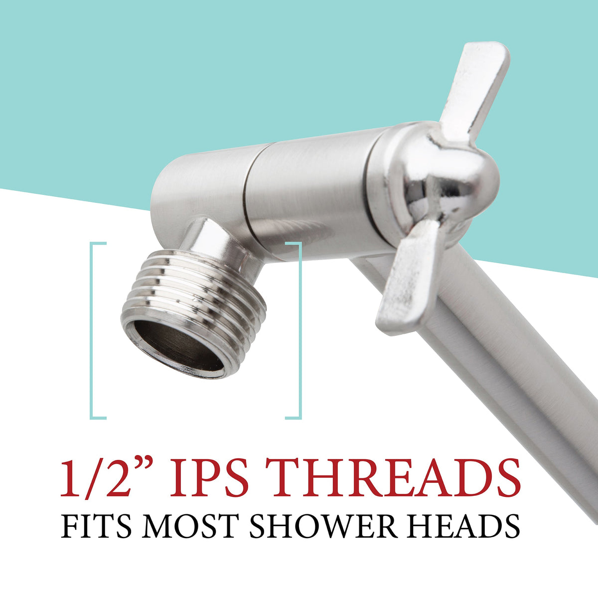 10 in. Solid Brass Shower Head Extension Arm (Stainless Steel Finish) - view 5