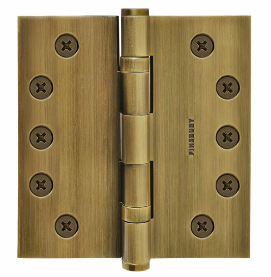 5x5 Inch Solid Brass Ball Bearing Door Hinge - French Antique