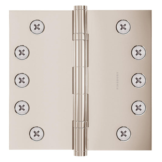 5x5 Inch Solid Brass Ball Bearing Door Hinge - Polished Nickel