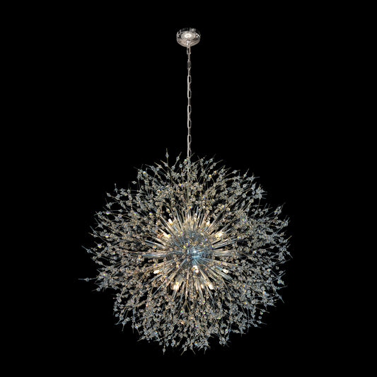 Luxe Starburst Chrome Crystal Chandelier 32"