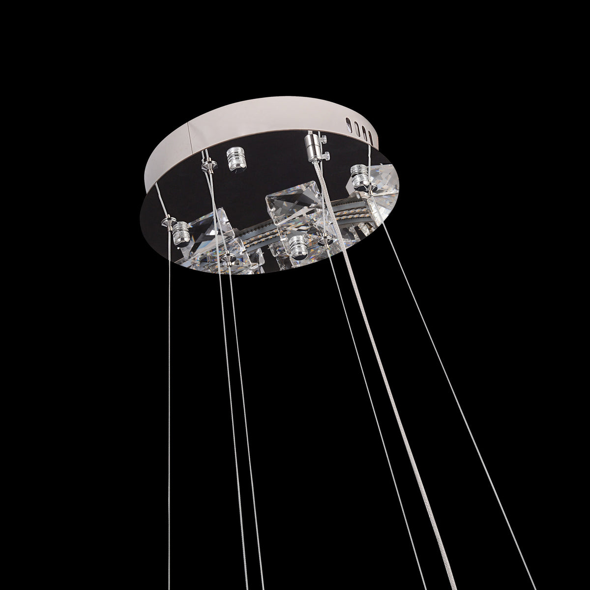 Halo LED Crystal Chrome Round Chandelier 23" - view 8