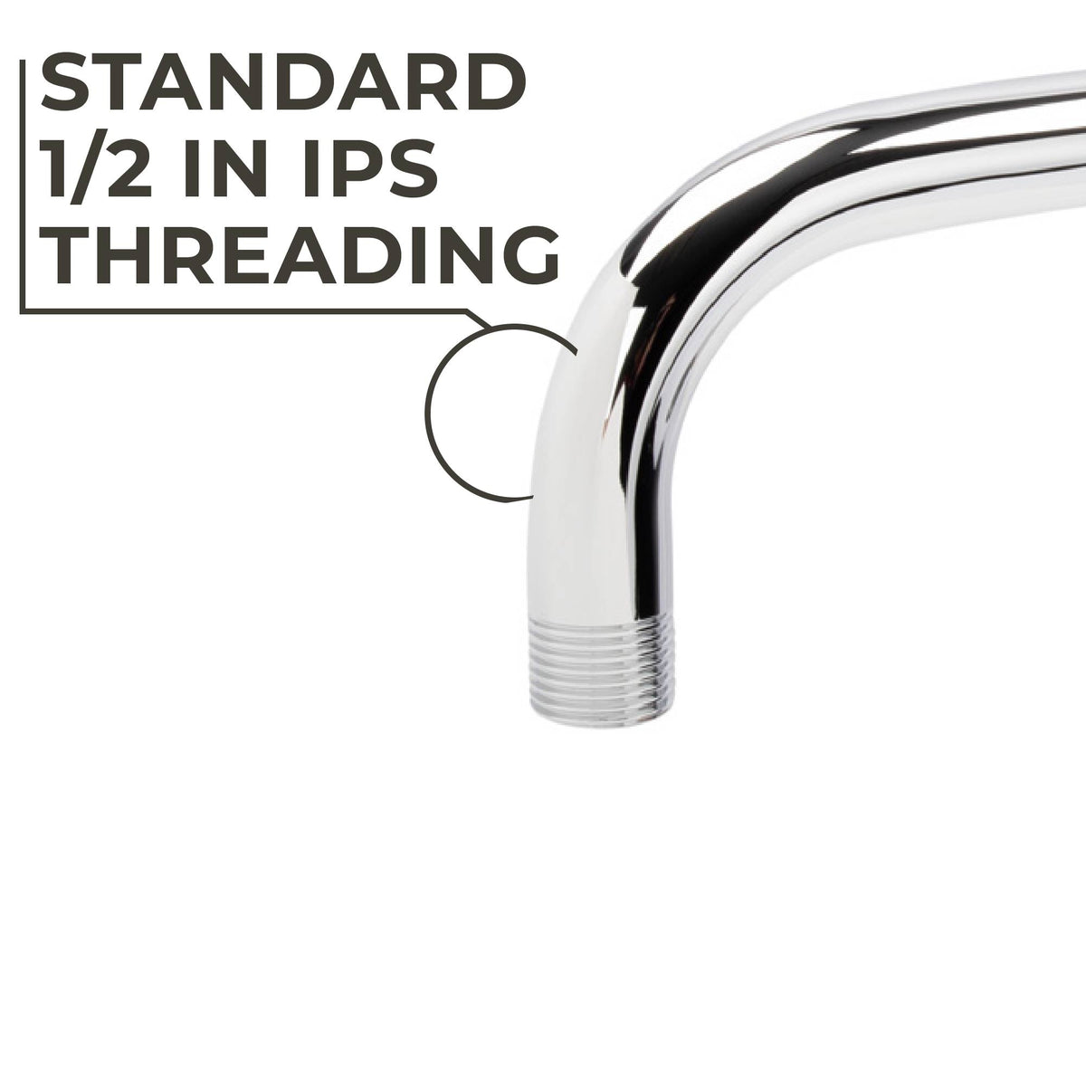 12 in. L-Shaped Shower Head Extension Arm (Chrome Finish) - view 4