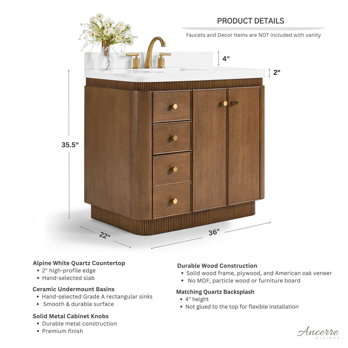 Aston 36" Bath Vanity Set - view 14