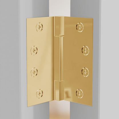 4x4 Inch Solid Brass Square Barrel Door Hinge - Polished Brass - view 3