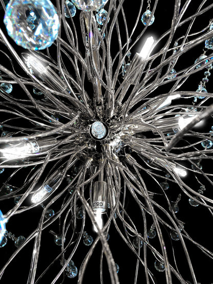 Luxury Firework Chrome Crystal Chandelier 30" - view 7