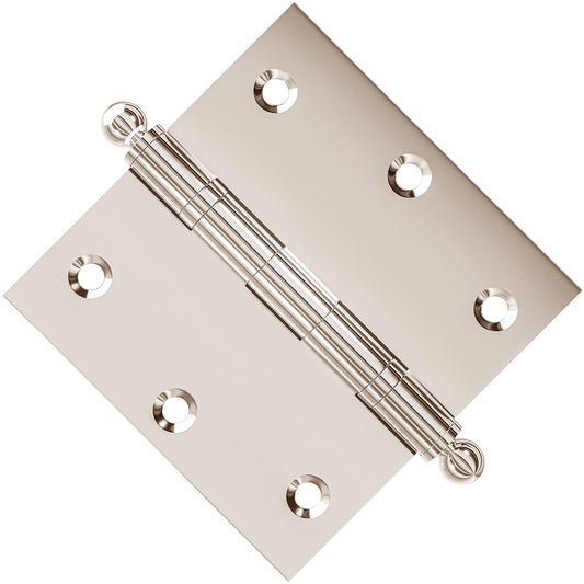 3.5 x 3.5 Inch Solid Brass Ball Bearing Door Hinge - Polished Nickel - view 2