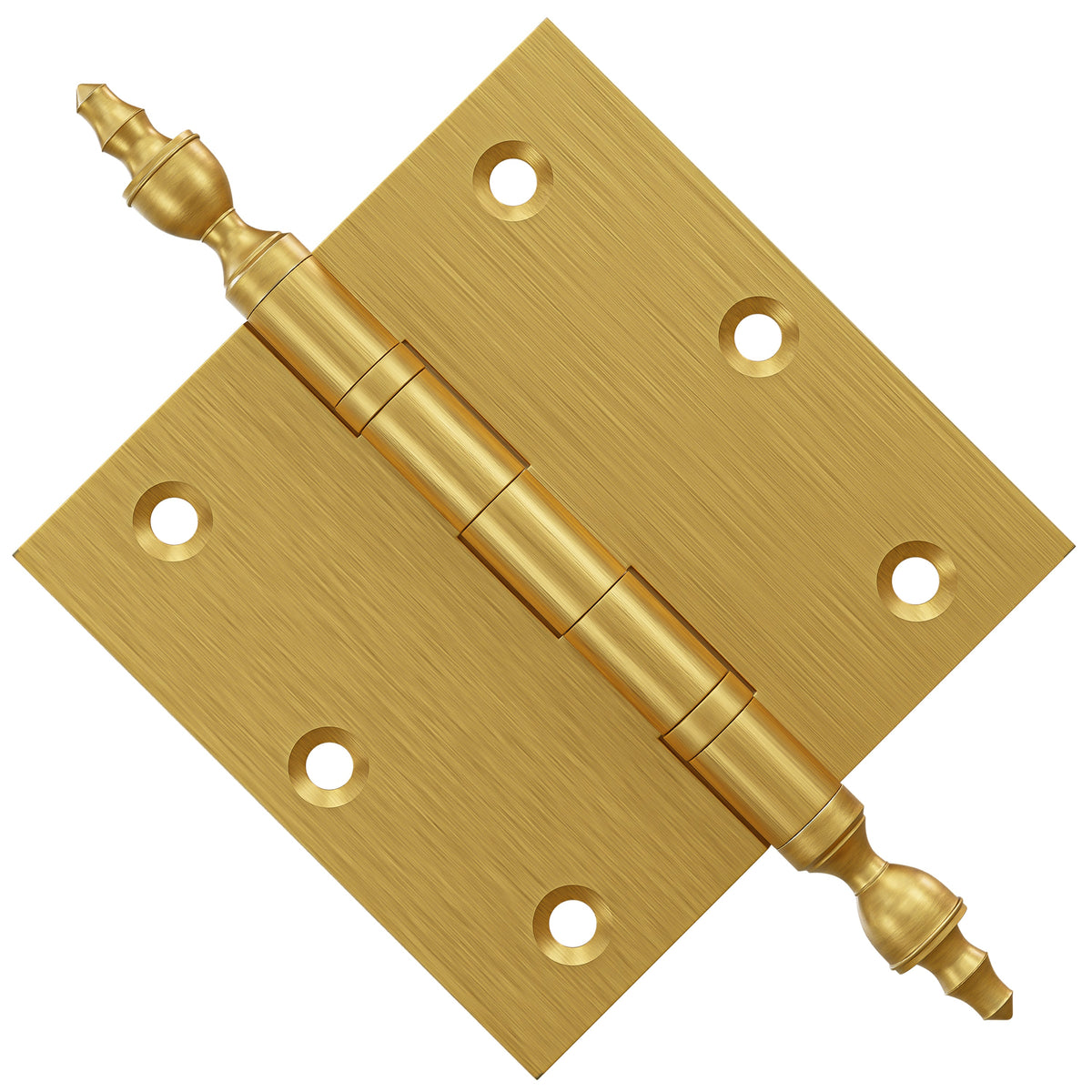 3x3 Inch Solid Brass Ball Bearing Door Hinge - Satin Brass - view 3
