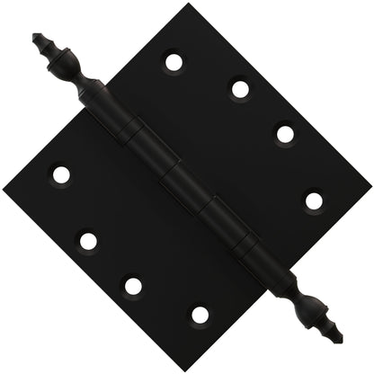 4x4 Inch Solid Brass Ball Bearing Door Hinge - Flat Black - view 3