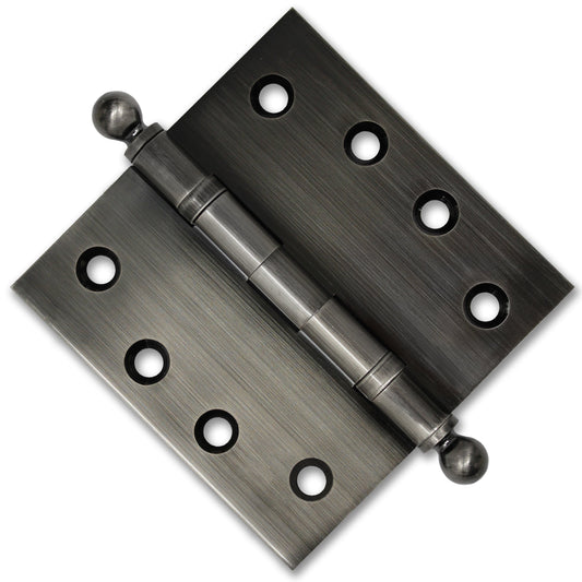 4.5 x 4.5 Inch Solid Brass Ball Bearing Door Hinge - Pewter - view 2