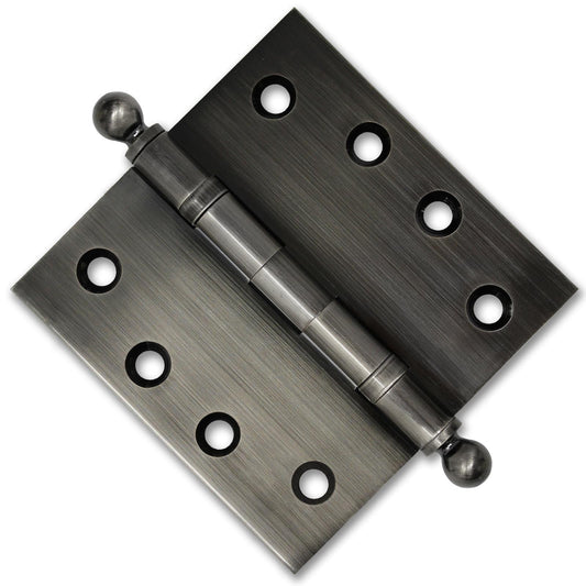 4x4 Inch Solid Brass Ball Bearing Door Hinge - Pewter - view 2