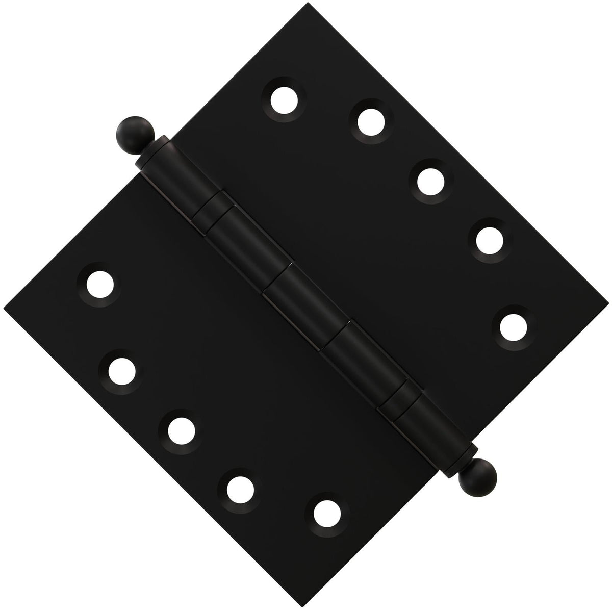 6x6 Inch Solid Brass Ball Bearing Door Hinge - Flat Black - view 2