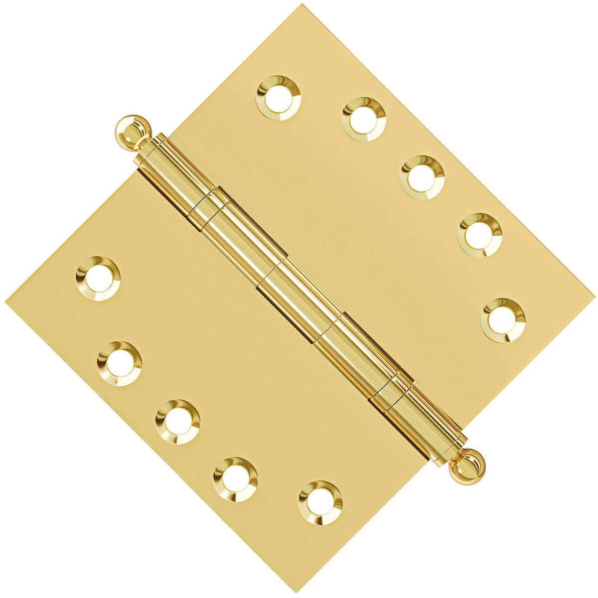 6x6 Inch Solid Brass Ball Bearing Door Hinge - Polished Brass - view 2