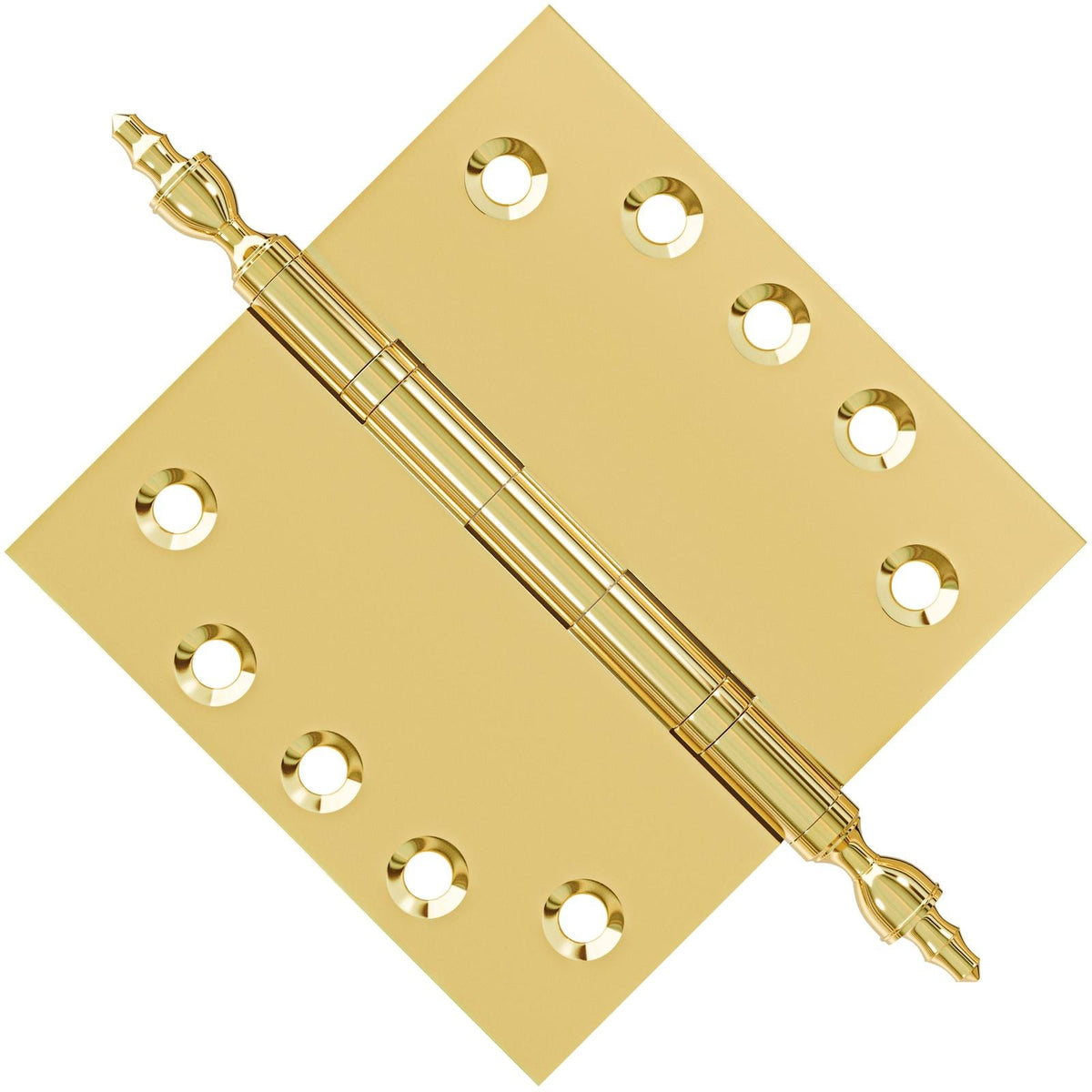 6x6 Inch Solid Brass Ball Bearing Door Hinge - Polished Brass - view 3