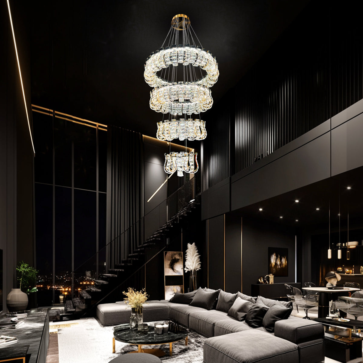Luxury 4-Tier Gold Crystal LED Chandelier - view 3
