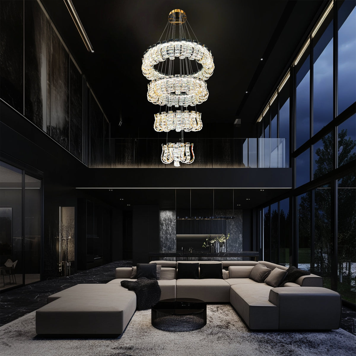 Luxury 4-Tier Gold Crystal LED Chandelier - view 9