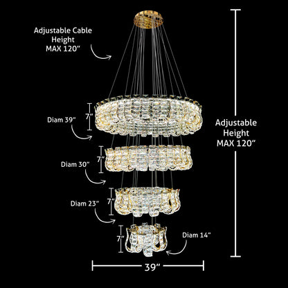 Luxury 4-Tier Gold Crystal LED Chandelier - view 4