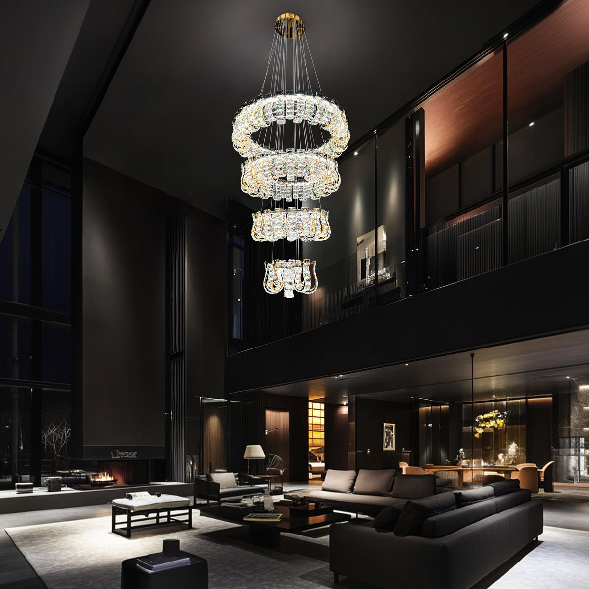 Luxury 4-Tier Gold Crystal LED Chandelier - view 2
