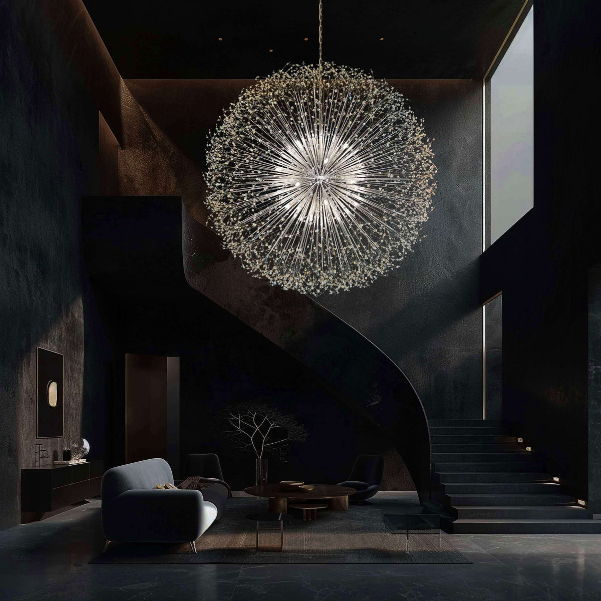 Luxe Starburst Chrome Crystal Chandelier 63" - view 3
