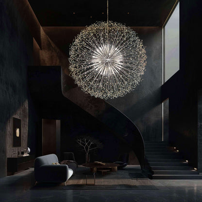 Luxe Starburst Chrome Crystal Chandelier 63" - view 3