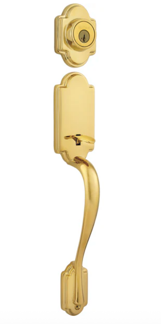 Kwikset 800ANLIP-S.STRKP Arlington Sectional Single Cylinder Keyed Entry Exterior Pack Handleset with SmartKey - Lifetime Polished Brass