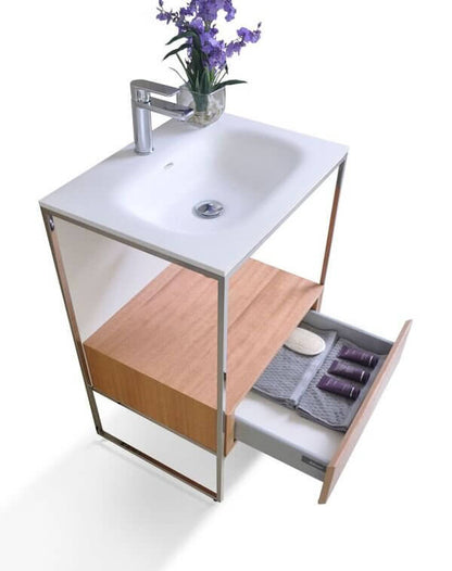 Tory Bathroom Vanity with Solid Surface Top Cabinet Set with Mirror - view 5