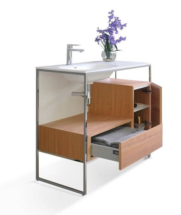 Tory Bathroom Vanity with Solid Surface Top Cabinet Set with Mirror - view 8