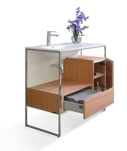 Tory Bathroom Vanity with Solid Surface Top Cabinet Set with Mirror - view 8