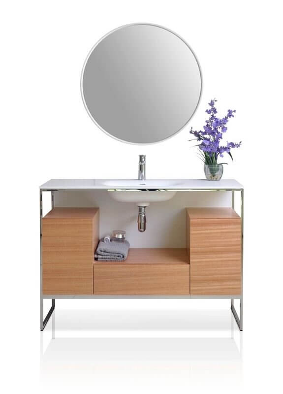 Tory Bathroom Vanity with Solid Surface Top Cabinet Set with Mirror - view 13