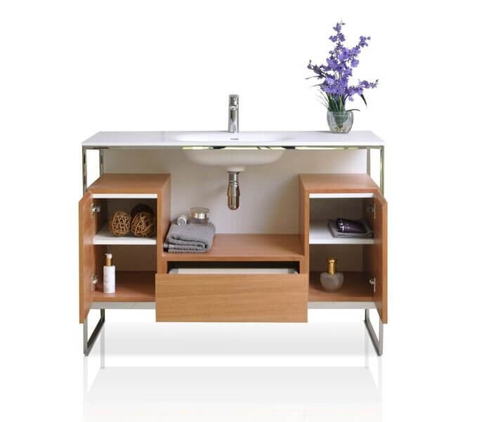 Tory Bathroom Vanity with Solid Surface Top Cabinet Set with Mirror - view 15
