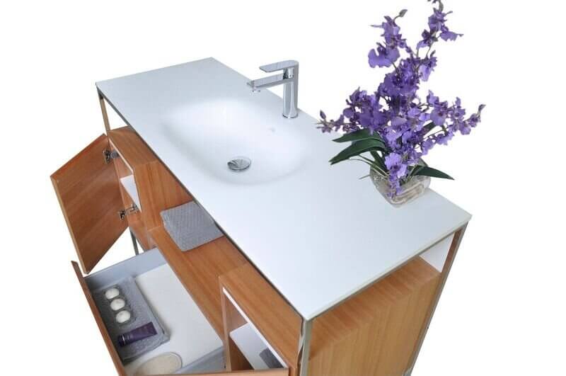 Tory Bathroom Vanity with Solid Surface Top Cabinet Set with Mirror - view 16