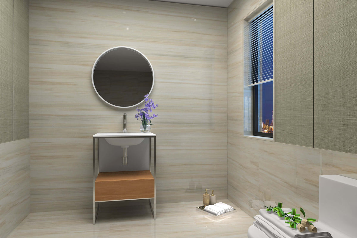 Tory Bathroom Vanity with Solid Surface Top Cabinet Set with Mirror - view 6