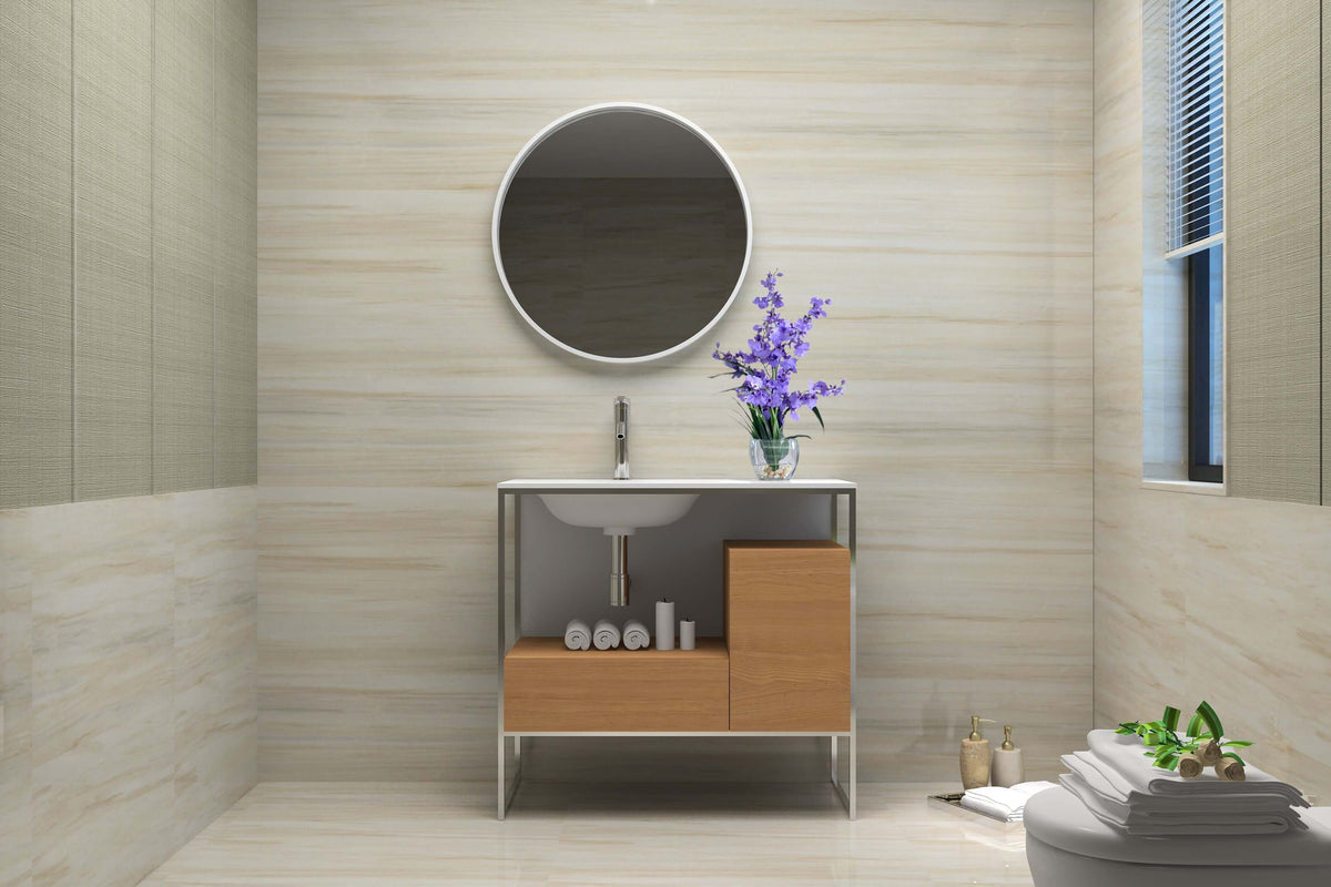 Tory Bathroom Vanity with Solid Surface Top Cabinet Set with Mirror - view 12