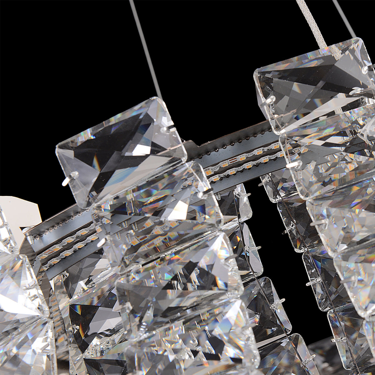 Halo LED Crystal Chrome Round Chandelier 23" - view 6