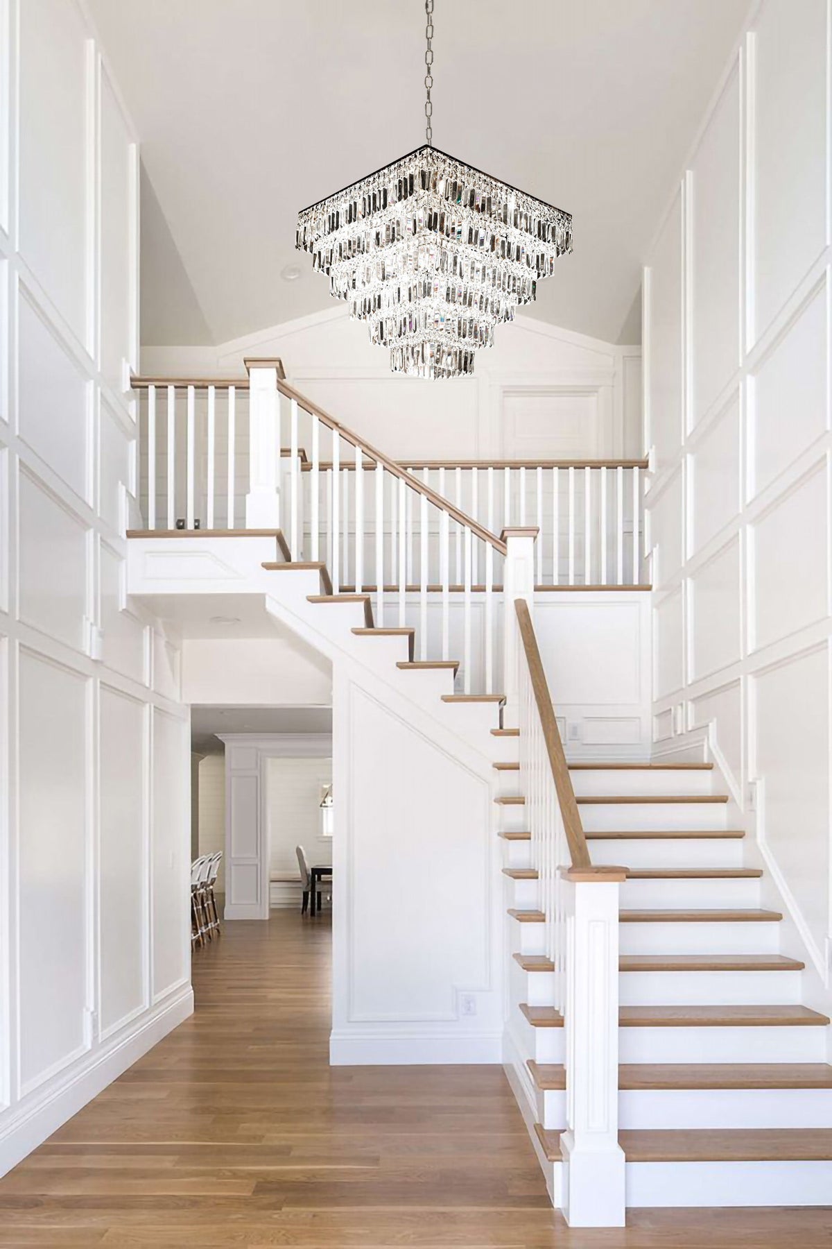 Tiered Square Crystal Chandelier Chrome 29" - view 3