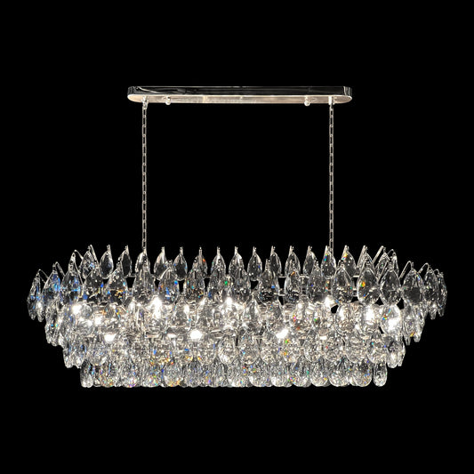 Teardrop Crystal Diamond Linear Chandelier 40"