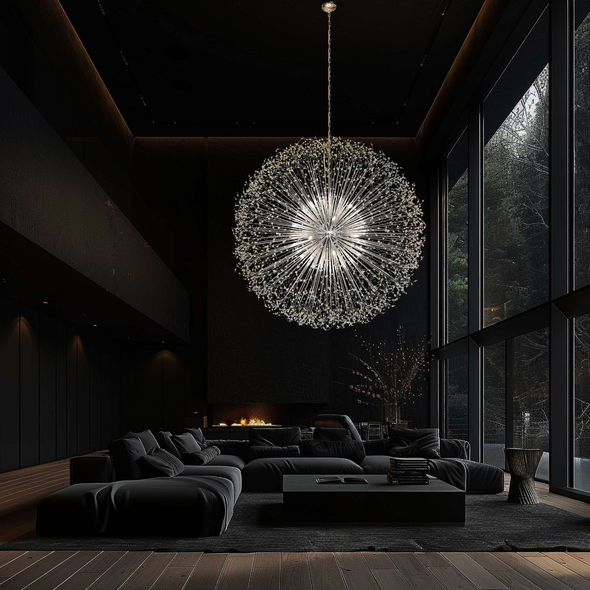 Luxe Starburst Chrome Crystal Chandelier 63" - view 4