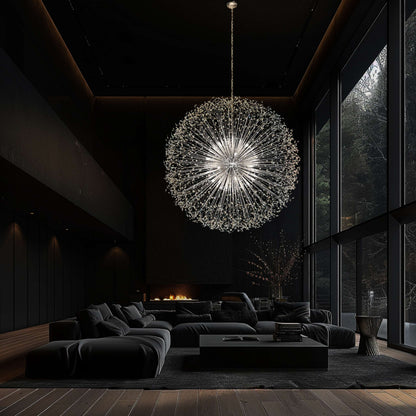 Luxe Starburst Chrome Crystal Chandelier 63" - view 4